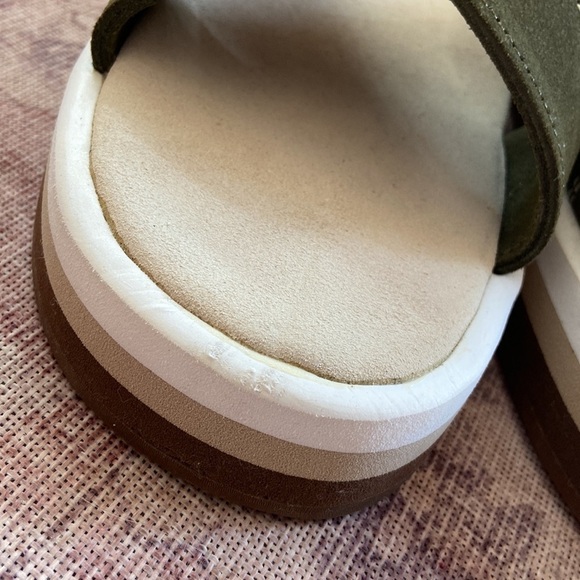 J Crew Suede Nubuck Slides Olive Green Size 9 - Picture 13 of 13